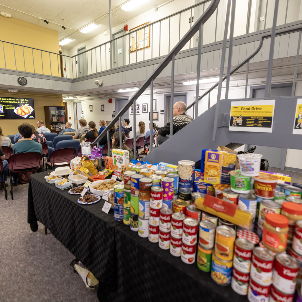 donated food and lecture