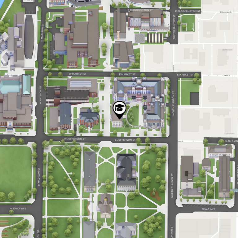 Map of Gilmore Hall on the University of Iowa campus