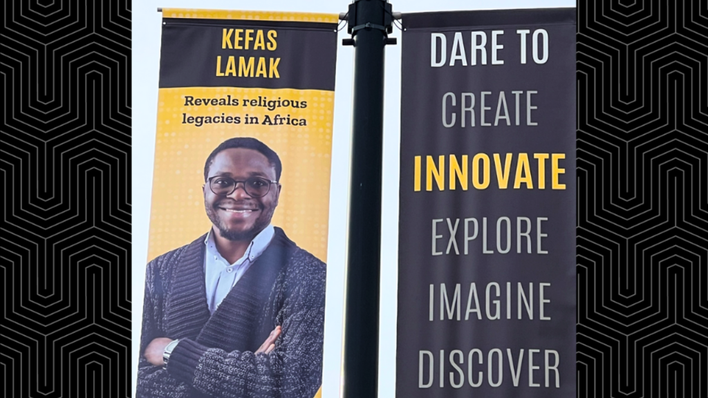 banner of kefas lamak hanging on a light pole